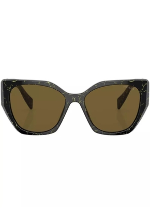 Prada Eyewear marble-print cat-eye sunglasses - Black