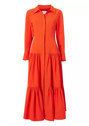 Cinq A Sept button-up long sleeve tiered dress - Orange