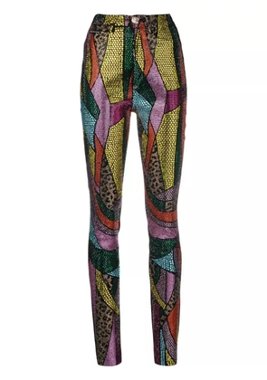 Philipp Plein Rainbow patchwork denim jeggings - Black