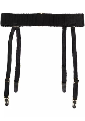 Maison Close smocked-waist garter belt - Black
