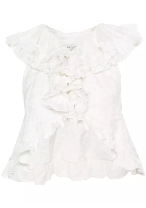 Philosophy Di Lorenzo Serafini floral-jacquard ruffled blouse - Neutrals