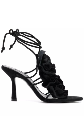 Senso Karli 90mm floral-appliqué sandals - Black