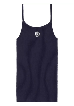 Sporty & Rich logo-patch ribbed tank top - Blue
