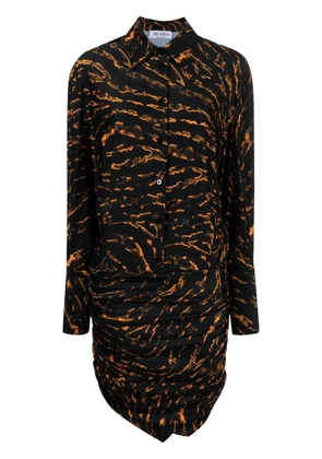 The Attico abstract-patterned shirt dress - Black