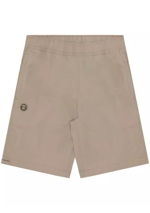 AAPE BY *A BATHING APE® Moonface logo-patch shorts - Neutrals
