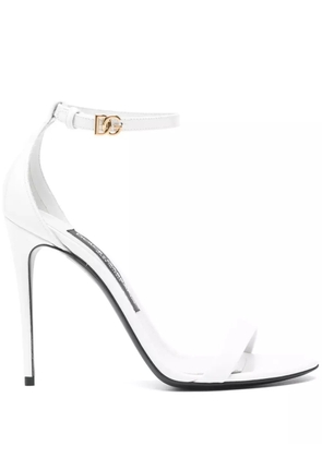 Dolce & Gabbana 100mm leather sandals - White