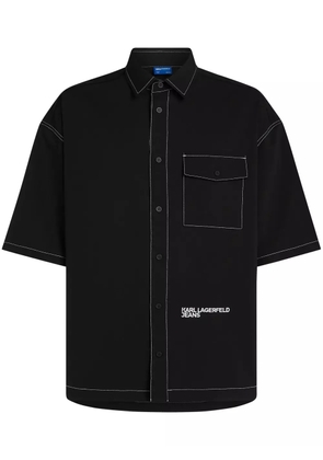 Karl Lagerfeld Jeans logo-embroidered shirt - Black