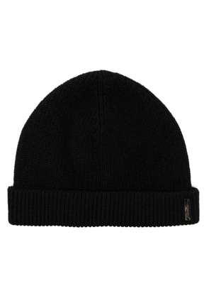 Corneliani ribbed virgin wool beanie - Black