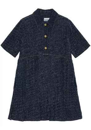 GANNI short-sleeve denim mini dress - Black