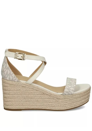 Michael Kors Serena monogram wedge sandals - White