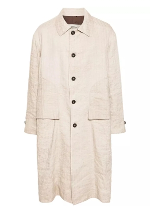 Ziggy Chen single-breasted long coat - Neutrals