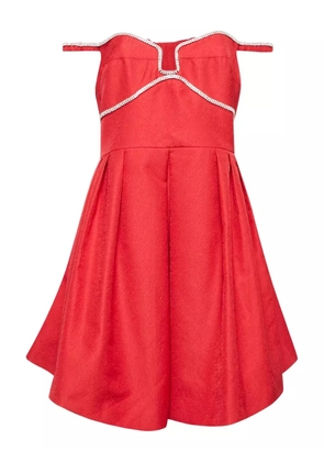 Self-Portrait crystal-embellished dress - Red