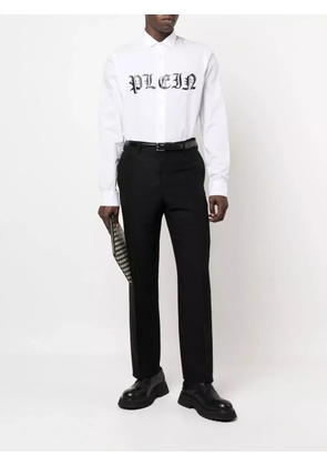 Philipp Plein logo-print long-sleeve shirt - White