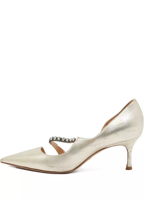 Christian Dior Pre-Owned pointed-toe crystal pumps - Gold