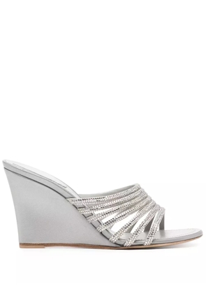 René Caovilla 90mm full-trim wedge sandals - Grey