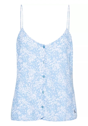 Calvin Klein Jeans floral-print crepe blouse - Blue