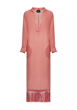 Taller Marmo Bahamas fringe-hem maxi dress - Pink