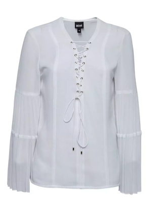 Just Cavalli Vintage pleated lace-up blouse - White