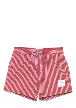 Thom Browne pinstriped swim shorts - Red