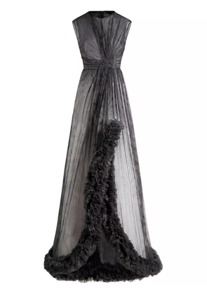 ETRO ruched-detail printed silk dress - Black