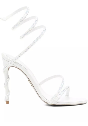René Caovilla 120mm spiral-embellished sandals - White