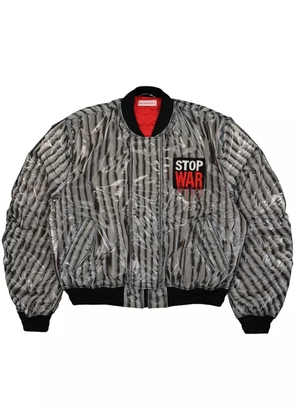 Walter Van Beirendonck logo-patch bomber jacket - Black