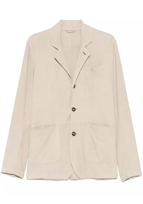 Barba Dallas suede blazer - Neutrals