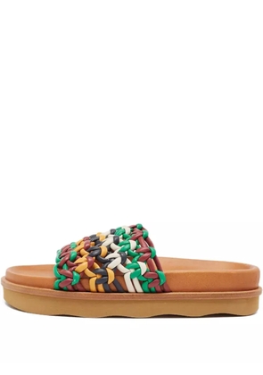 Chloé Pre-Owned leather woven sandals - Green