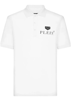 Philipp Plein logo-print cotton polo shirt - White