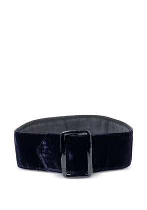Giorgio Armani Pre-Owned velvet buckle belt - Blue