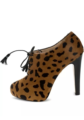 Charlotte Olympia pre-owned 125mm leopard-pattern boots - Neutrals