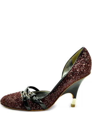 Giuseppe Zanotti Vintage 90mm glitter buckle pumps - Brown