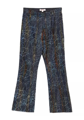 MASU Flocky Rainbow Web Flare pants - Blue