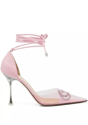 MACH & MACH 100mm pointed-toe crystal-embellishment pumps - Pink
