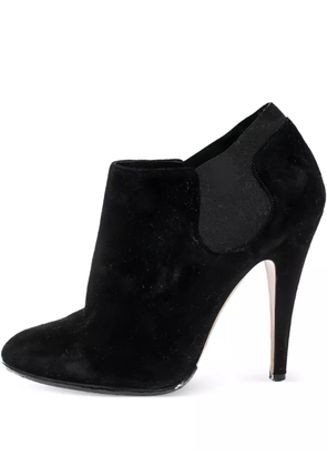 Casadei Vintage 115mm elastic-panel suede boots - Black