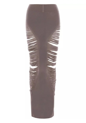 Rick Owens Pillar fringed midi skirt - Neutrals