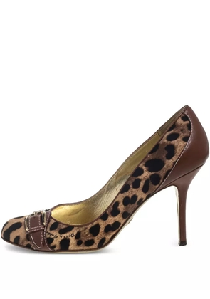 Dolce & Gabbana Pre-Owned 2023 95mm leopard-print pumps - Neutrals