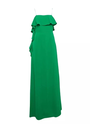 Monique Lhuillier ruffle detail maxi dress - Green