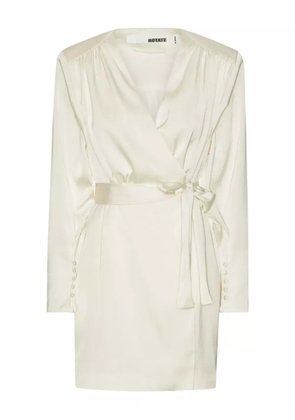 ROTATE BIRGER CHRISTENSEN satin wrap minidress - White