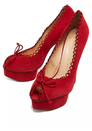 Charlotte Olympia 110mm leather heeled pumps - Red