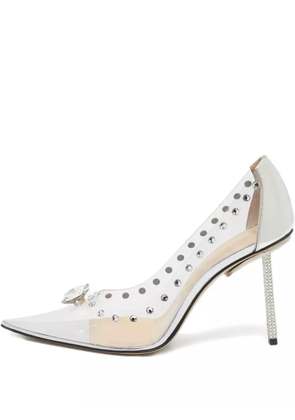 MACH & MACH 100mm Diamond Dreams crystal pumps - White