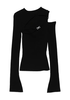 MACH & MACH cut-out bell-sleeve blouse - Black