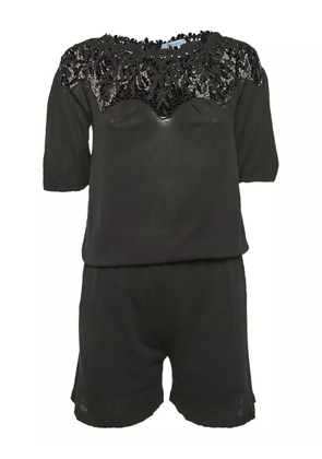 Blumarine Vintage lace-panel playsuit - Black