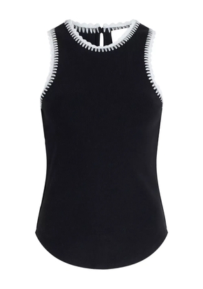 Cinq A Sept Lizzie crochet-trimmed ribbed tank top - Black