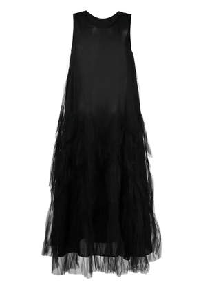 JNBY tulle-overlay midi dress - Black