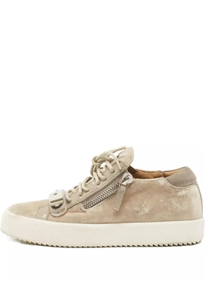 Giuseppe Zanotti Vintage velvet zip sneakers - Neutrals