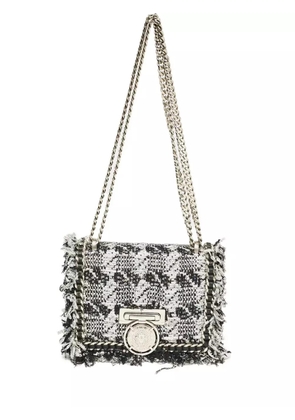 Balmain Pre-Owned tweed fringed crossbody bag - Silver
