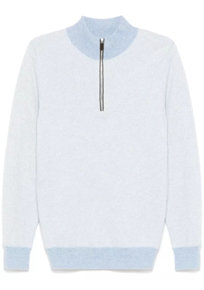 N.Peal Temple Jacquard Half Zip sweater - White
