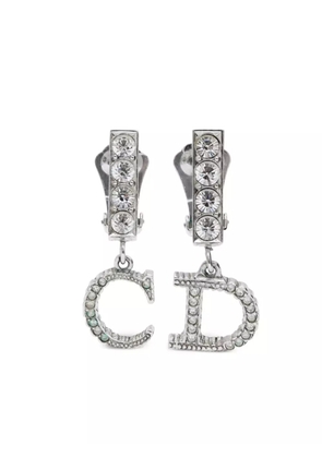Christian Dior Pre-Owned 2000's CD Logo clip-on earrings - Silver