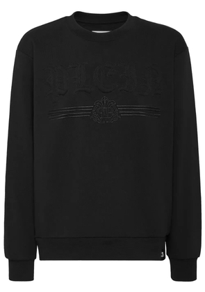 Philipp Plein logo-embossed cotton sweatshirt - Black
